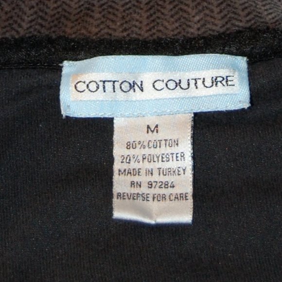 COTTON COUTURE Black/ Gray Velour Jacket Size M - Picture 12 of 12